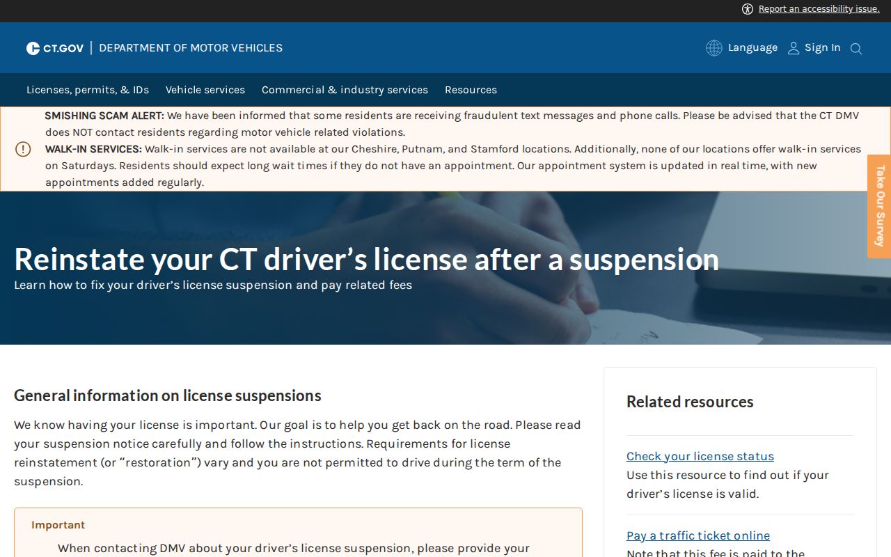 New Haven County traffic warrant DMV suspension guidance