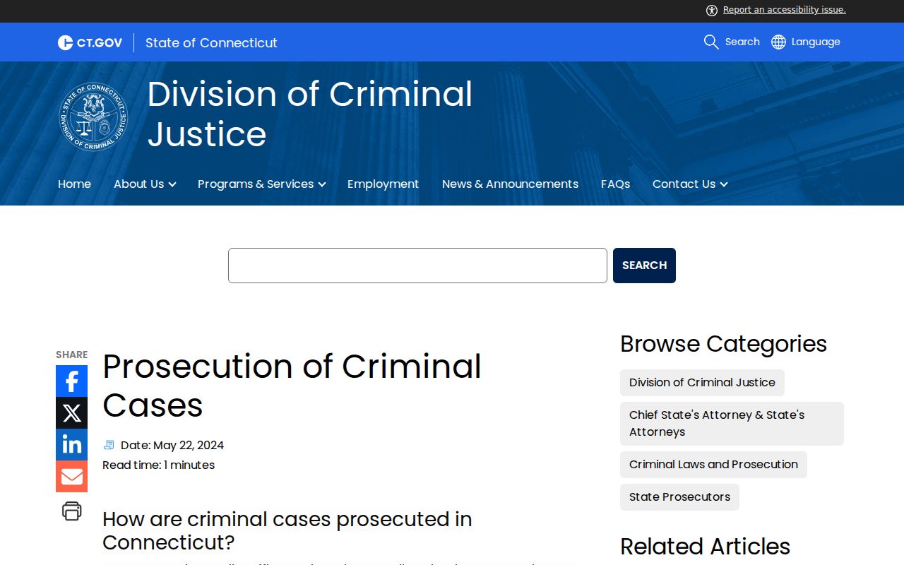 New Haven County arrest warrant prosecution process